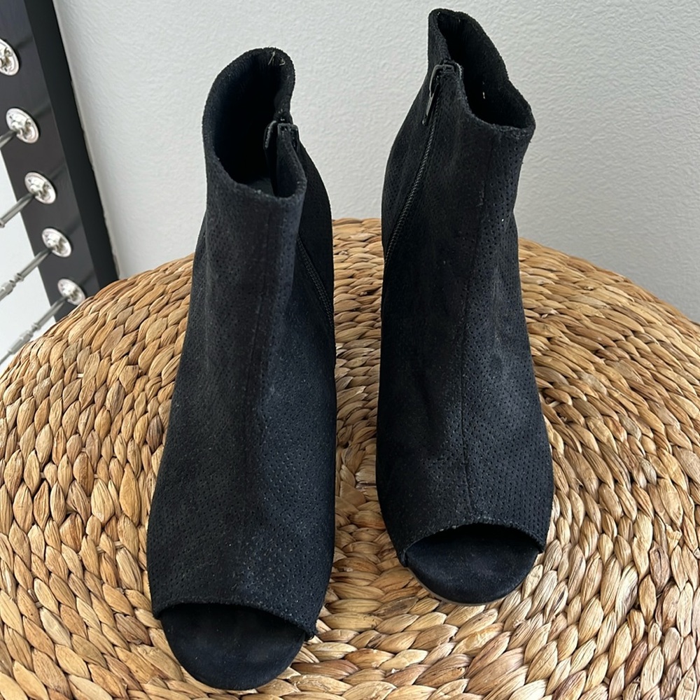 Open toe booties
